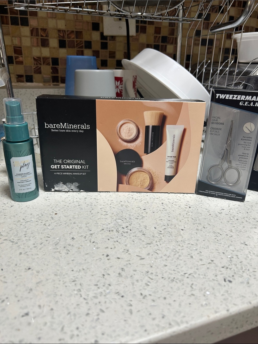 bareMinerals Makeup Starter Kit with Brush & Silver Tweezers & Facial Serum